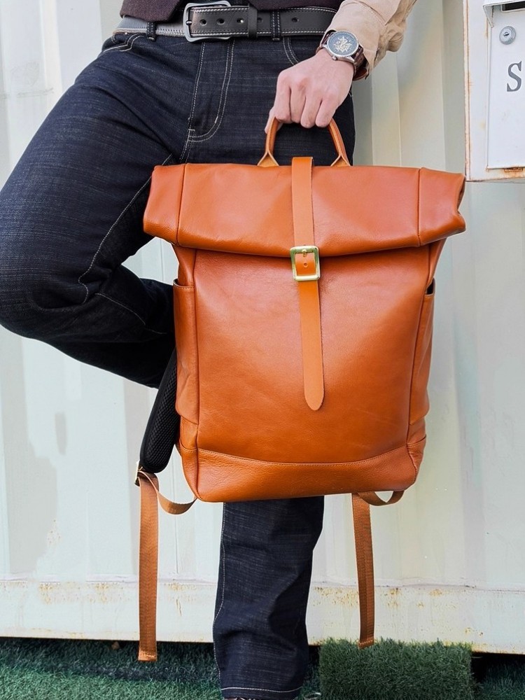 Large Capacity Mens Genuine Le - Leather Backpack Vintage บทวิจารณ์และราคา