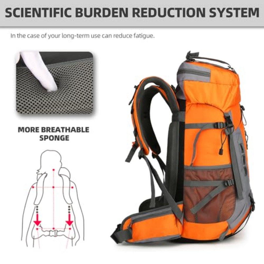 60L Hiking Backpack for Men an - Rain Cover Backpack บทวิจารณ์และราคา