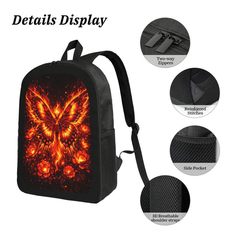 Flame Phoenix Butterfly Backpa - Fashion Backpack Women บทวิจารณ์และราคา