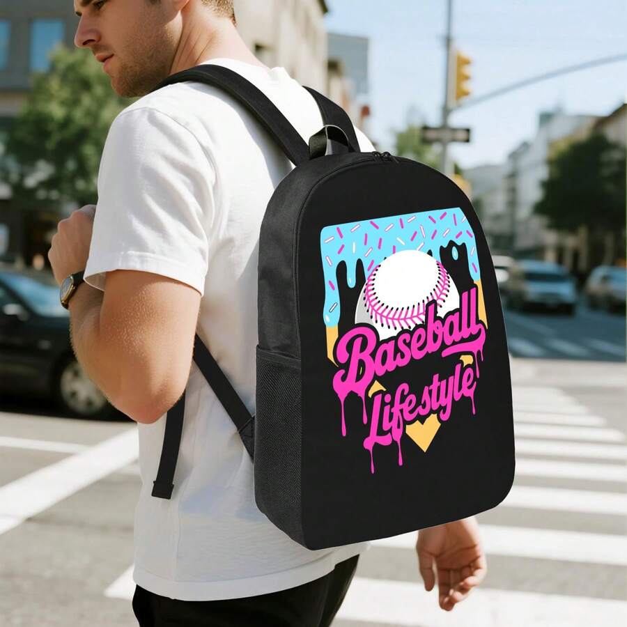 Baseball Drip Design Backpack  - Laptop Backpack 15.6 บทวิจารณ์และราคา