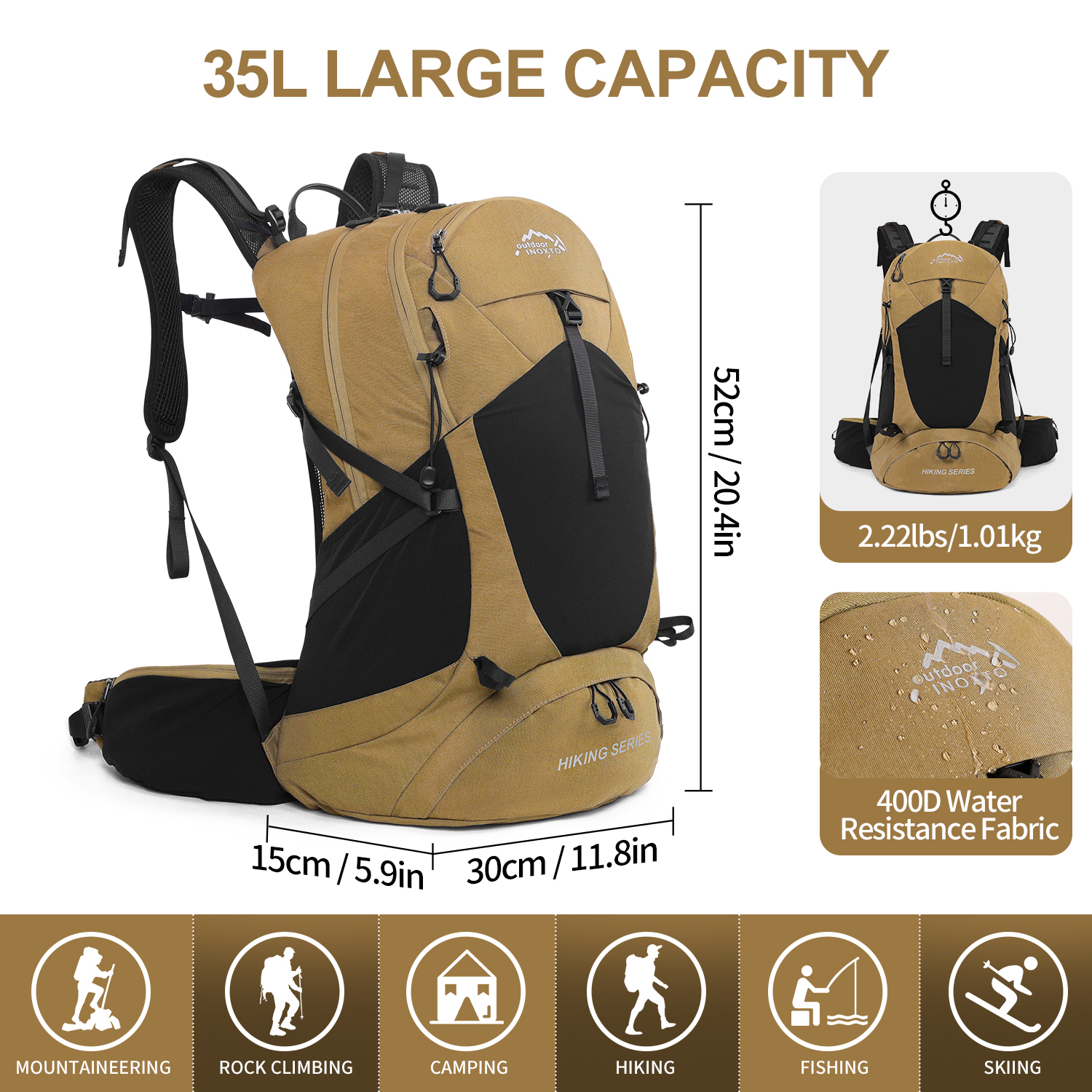 Mountaineering backpack 35 lit - Foldable Backpack Small บทวิจารณ์และราคา