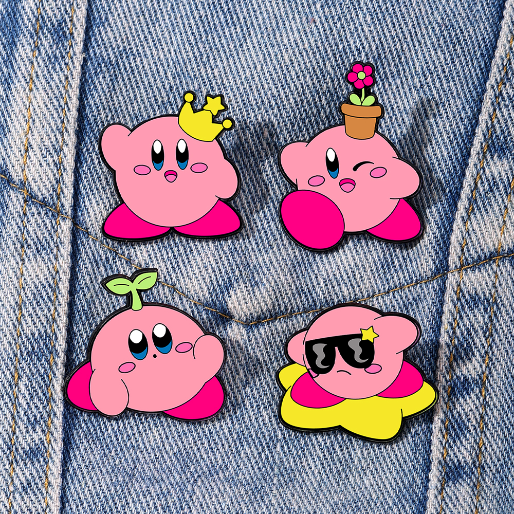 4pcs Kirby Enamel Lapel Pins S - Fashion Backpack Women บทวิจารณ์และราคา