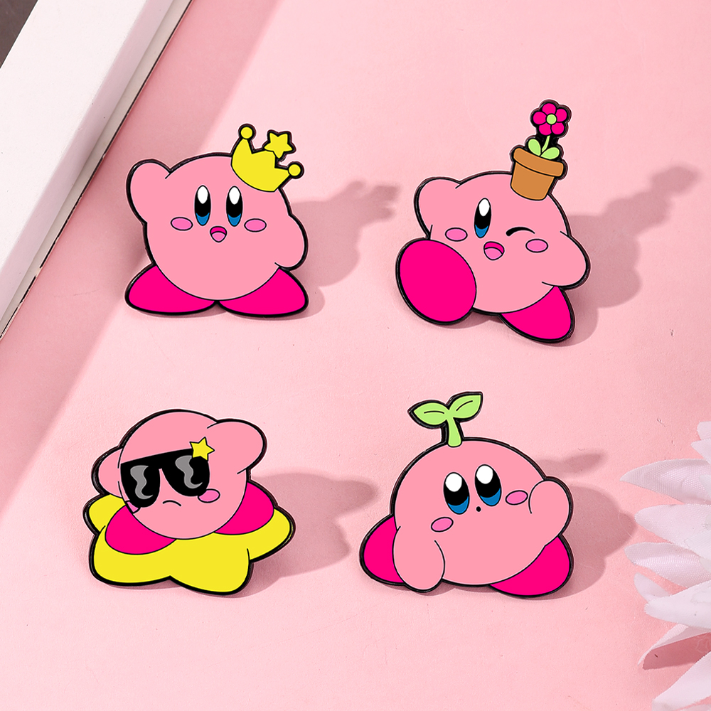 4pcs Kirby Enamel Lapel Pins S - Fashion Backpack Women บทวิจารณ์และราคา