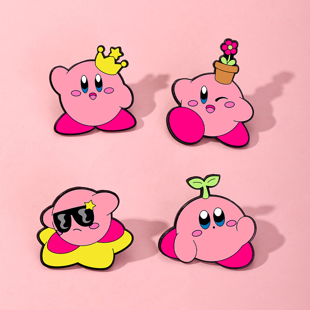 4pcs Kirby Enamel Lapel Pins S - Fashion Backpack Women บทวิจารณ์และราคา