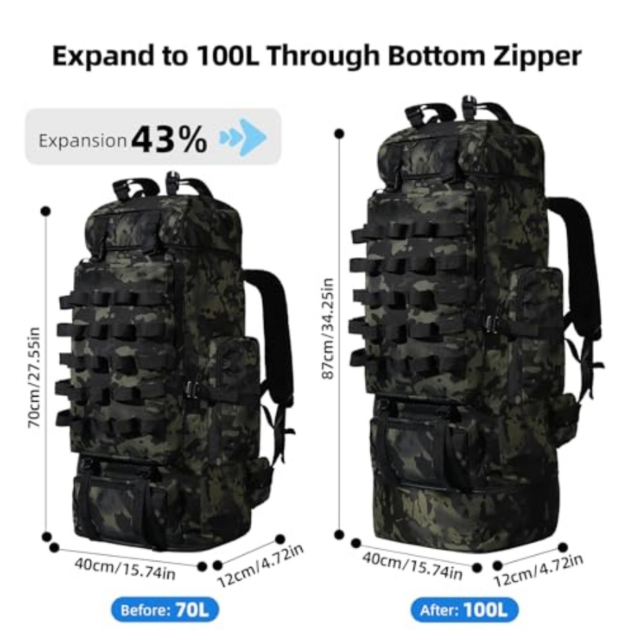 70L/100L Camping Hiking Backpa - Rain Cover Backpack บทวิจารณ์และราคา