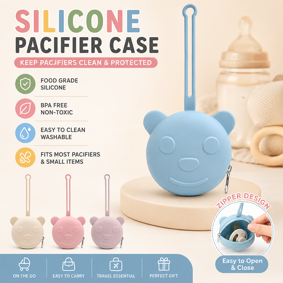 Portable silicone pacifier bag - Backpack Diaper Bag บทวิจารณ์และราคา