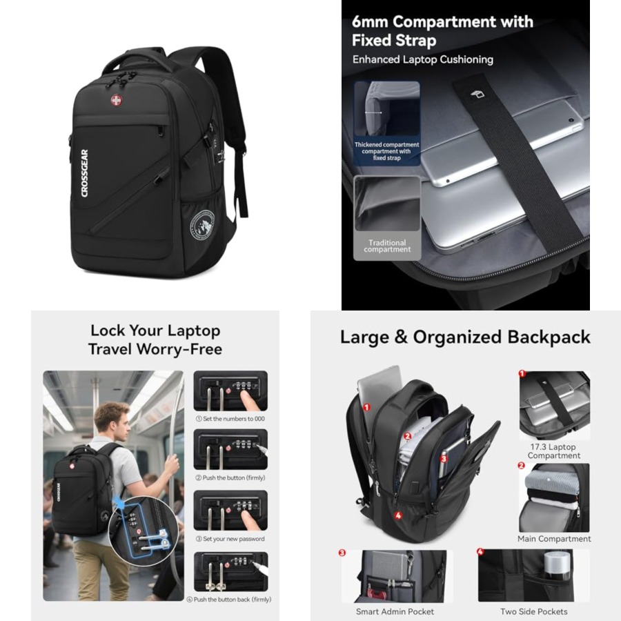 17.3'' Laptop Backpack for Men - Travel Backpack Anti Theft บทวิจารณ์และราคา