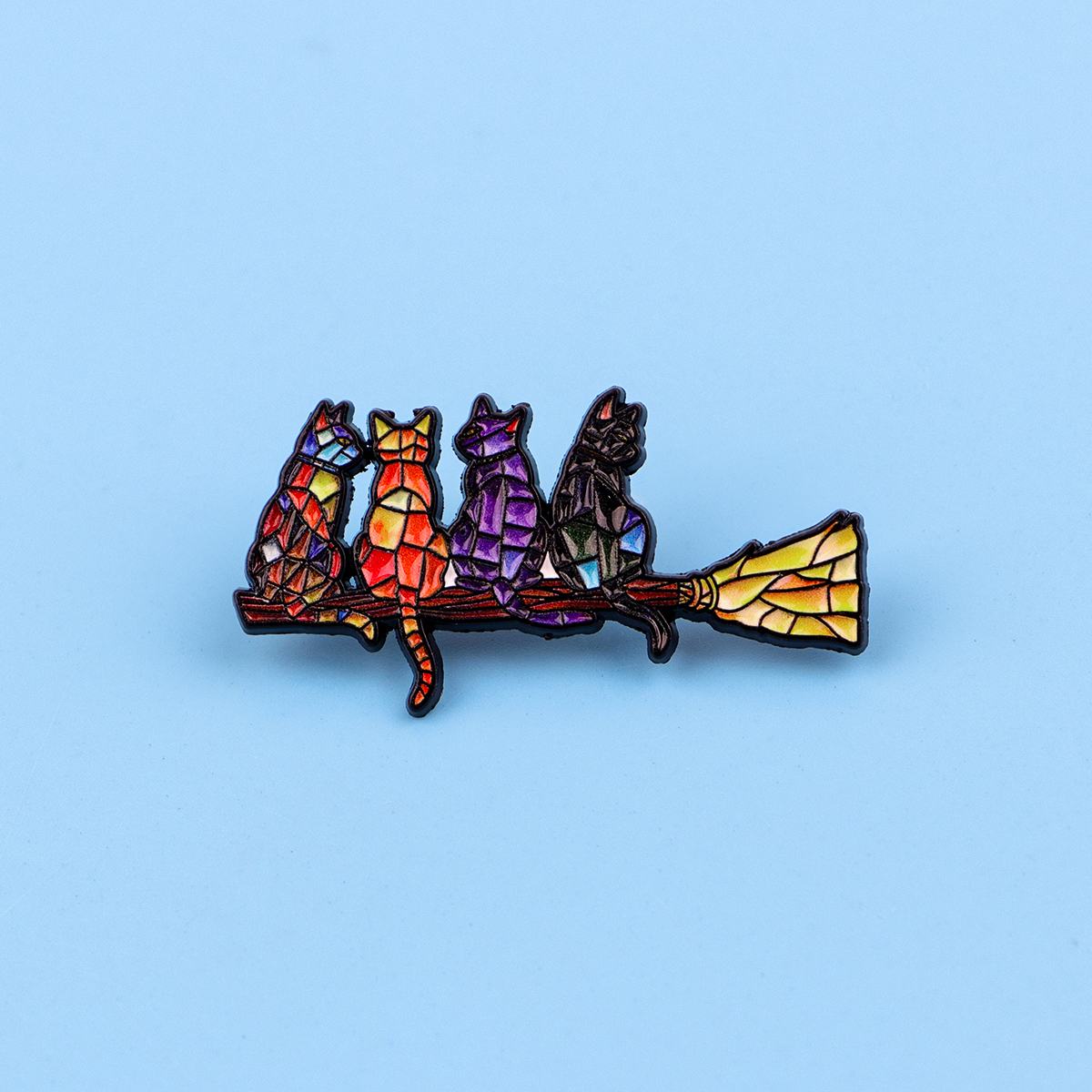 Colorful Cat Enamel Pin Witch  - Fashion Backpack Women บทวิจารณ์และราคา