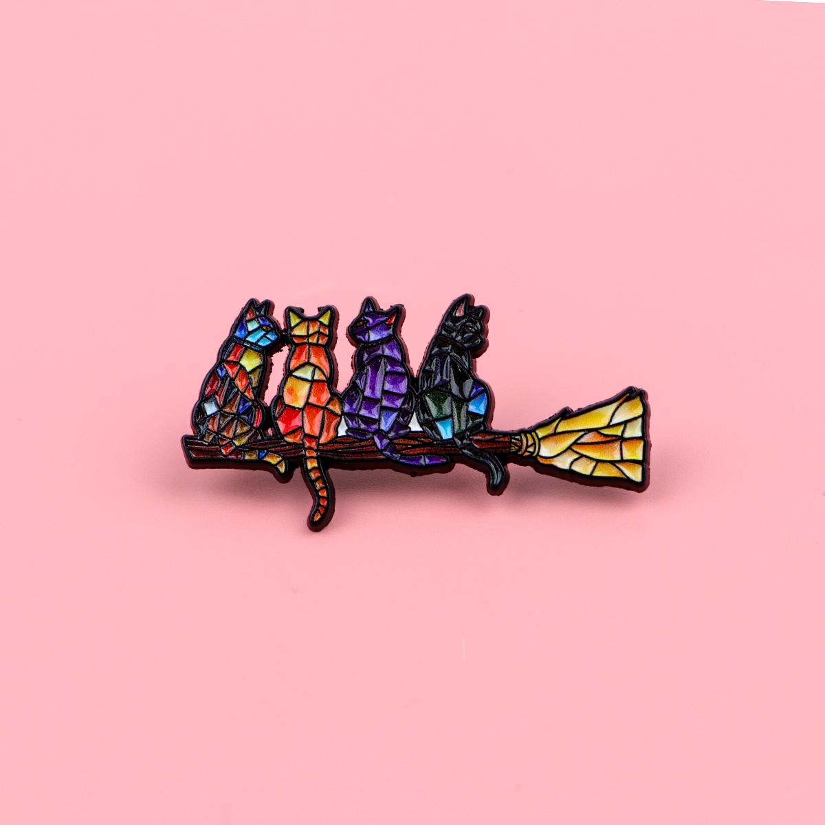 Colorful Cat Enamel Pin Witch  - Fashion Backpack Women บทวิจารณ์และราคา