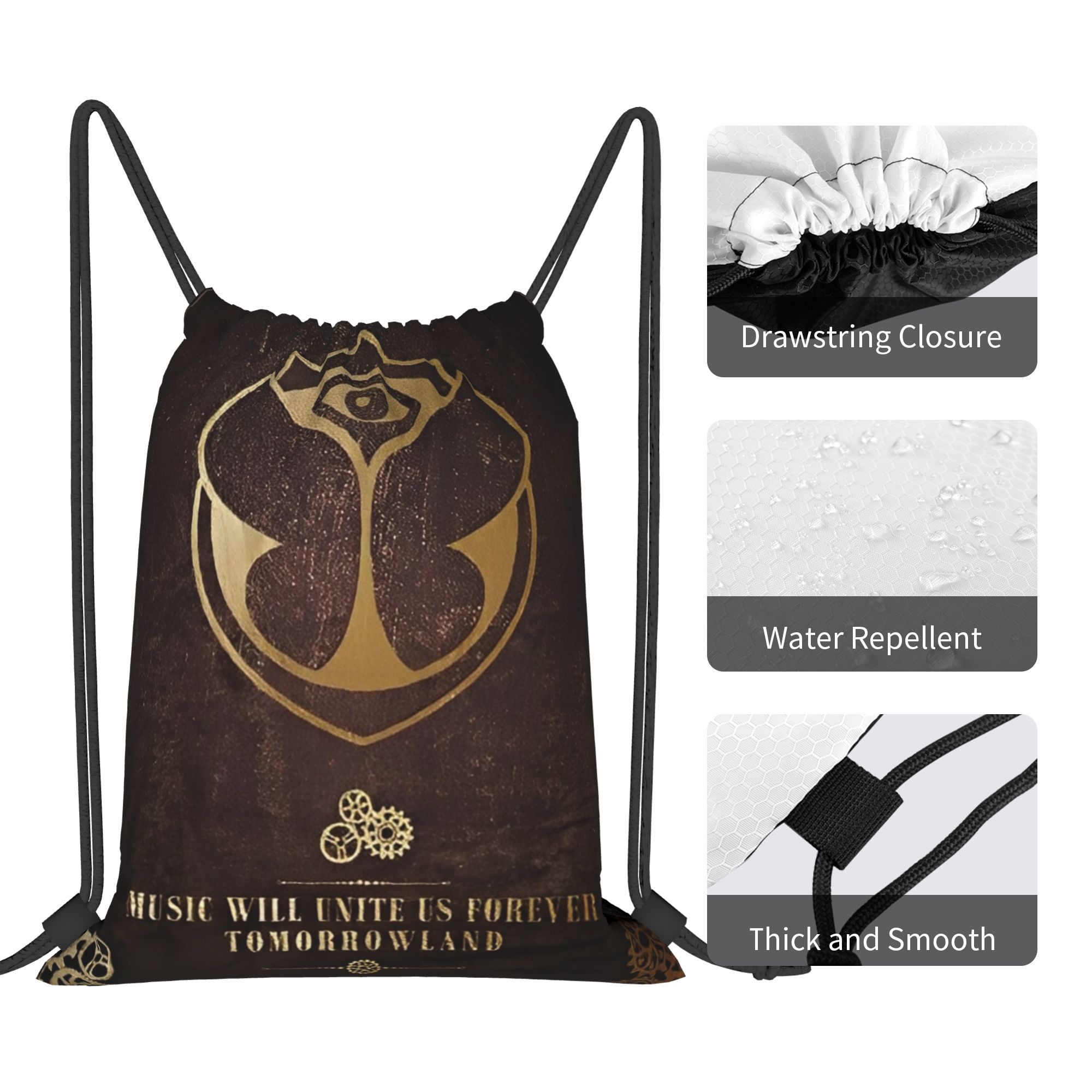 Tomorrowlands  Drawstring Bags - Drawstring Gym Bag บทวิจารณ์และราคา
