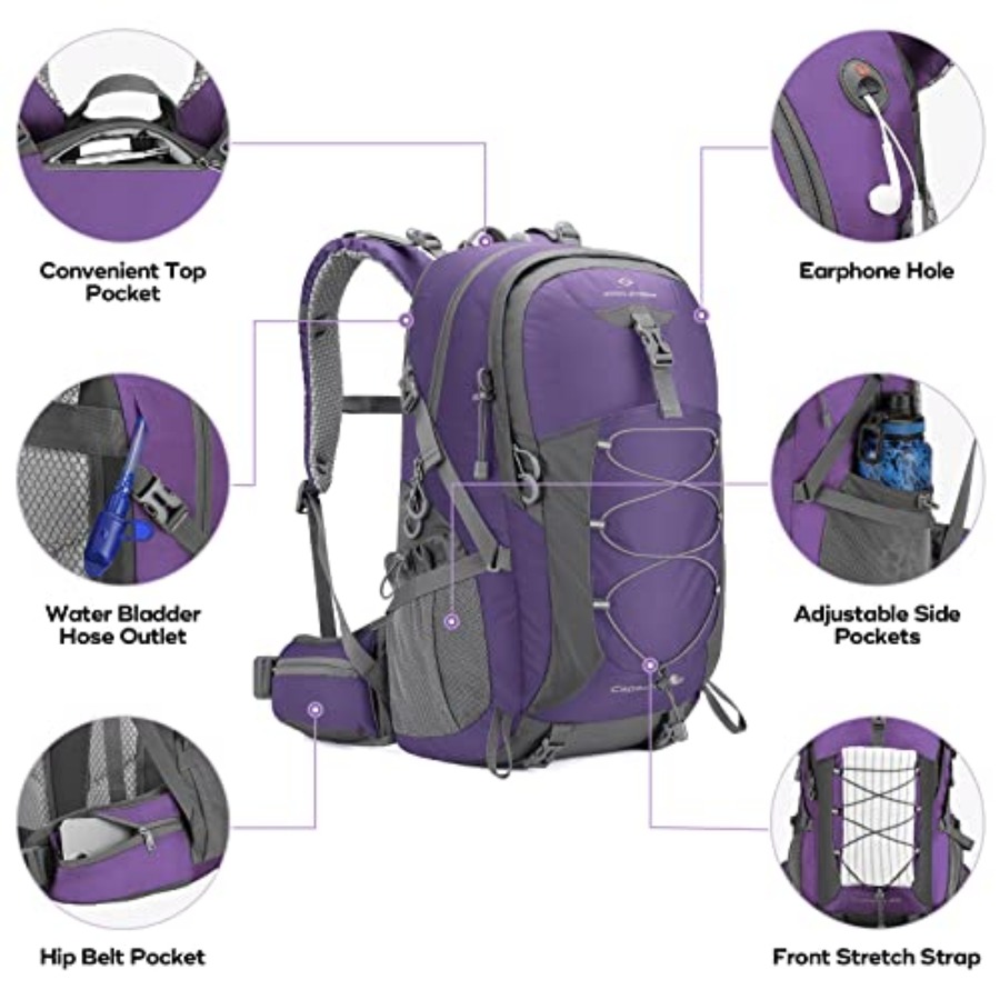 Hiking Backpack, Camping Backp - Rain Cover Backpack บทวิจารณ์และราคา