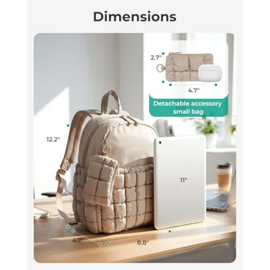 Mini Backpacks for Women, Puff - Mini Backpack Purse บทวิจารณ์และราคา