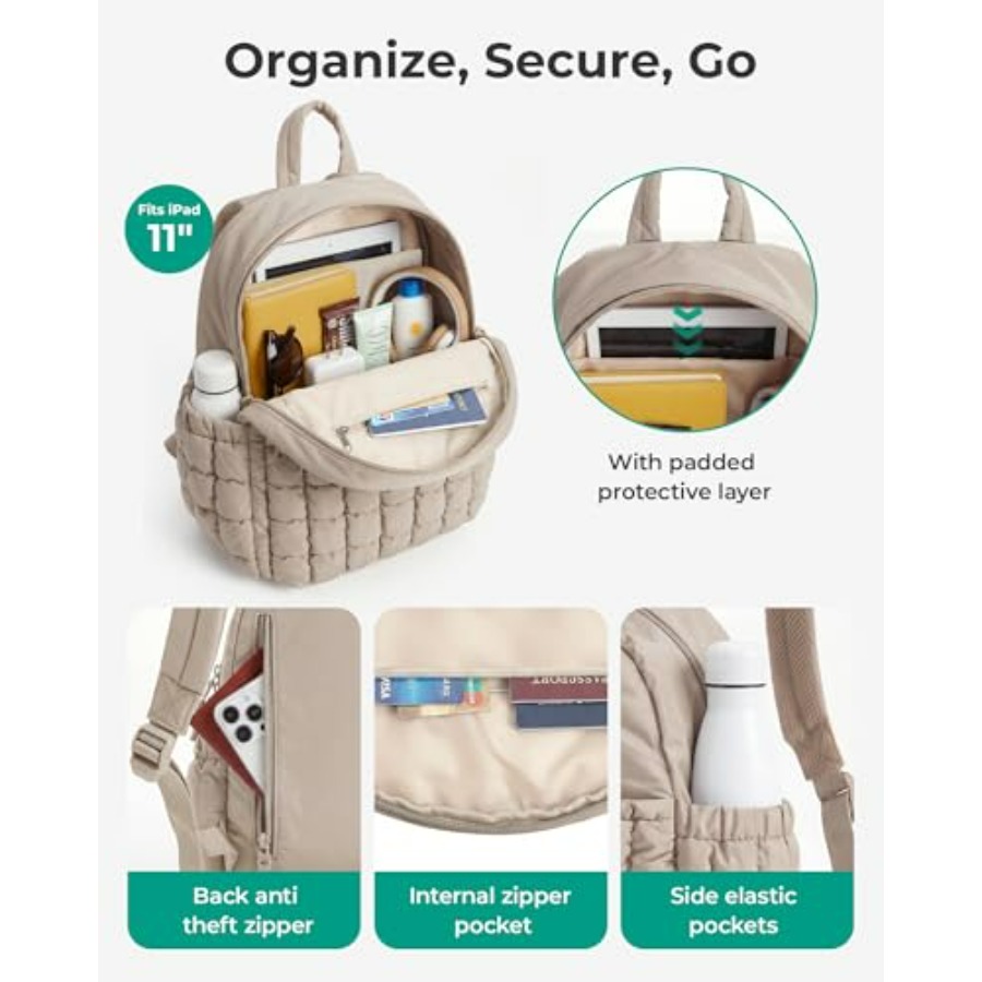 Mini Backpacks for Women, Puff - Mini Backpack Purse บทวิจารณ์และราคา