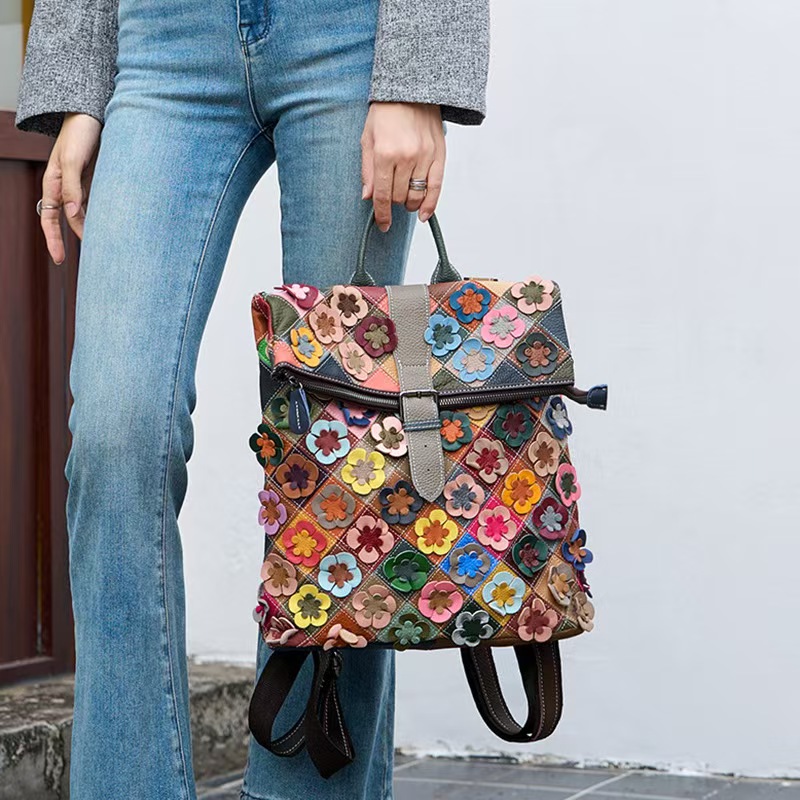 Vintage Women Genuine Leather  - Leather Backpack Vintage บทวิจารณ์และราคา