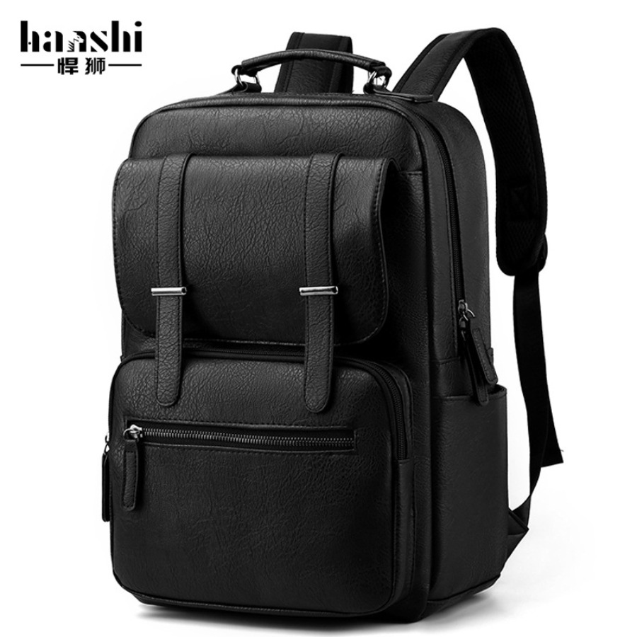 【New Arrival】Men's PU Leather  - Laptop Backpack 15.6 บทวิจารณ์และราคา