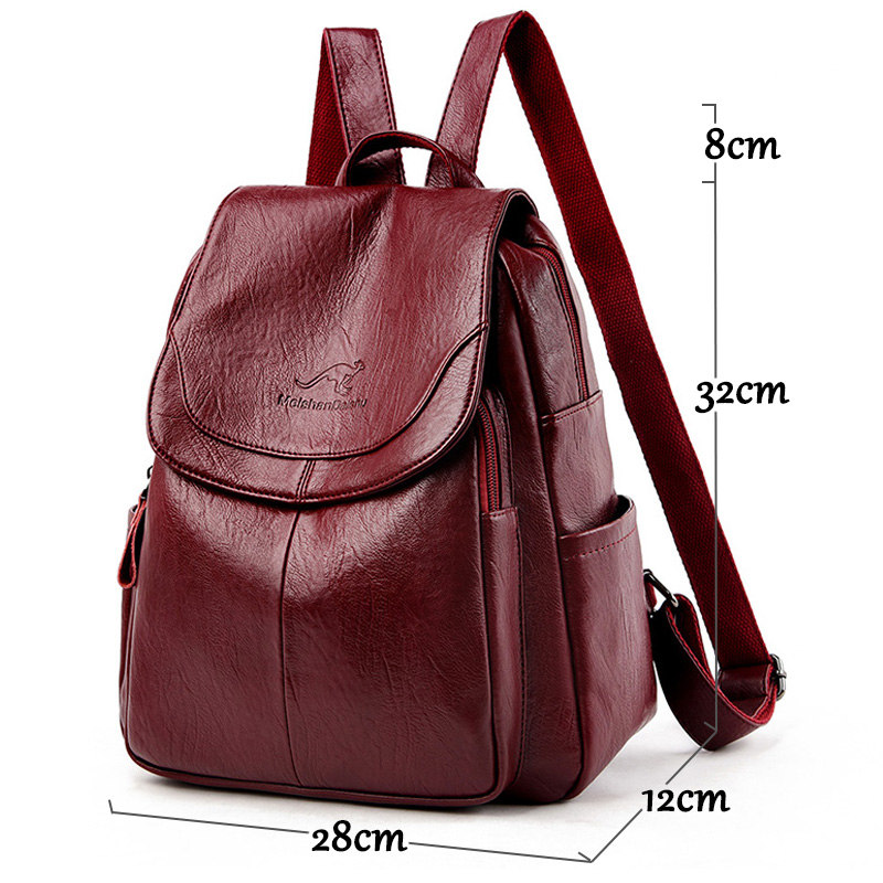 9 Color Women Soft Leather Bac - Leather Backpack Vintage บทวิจารณ์และราคา