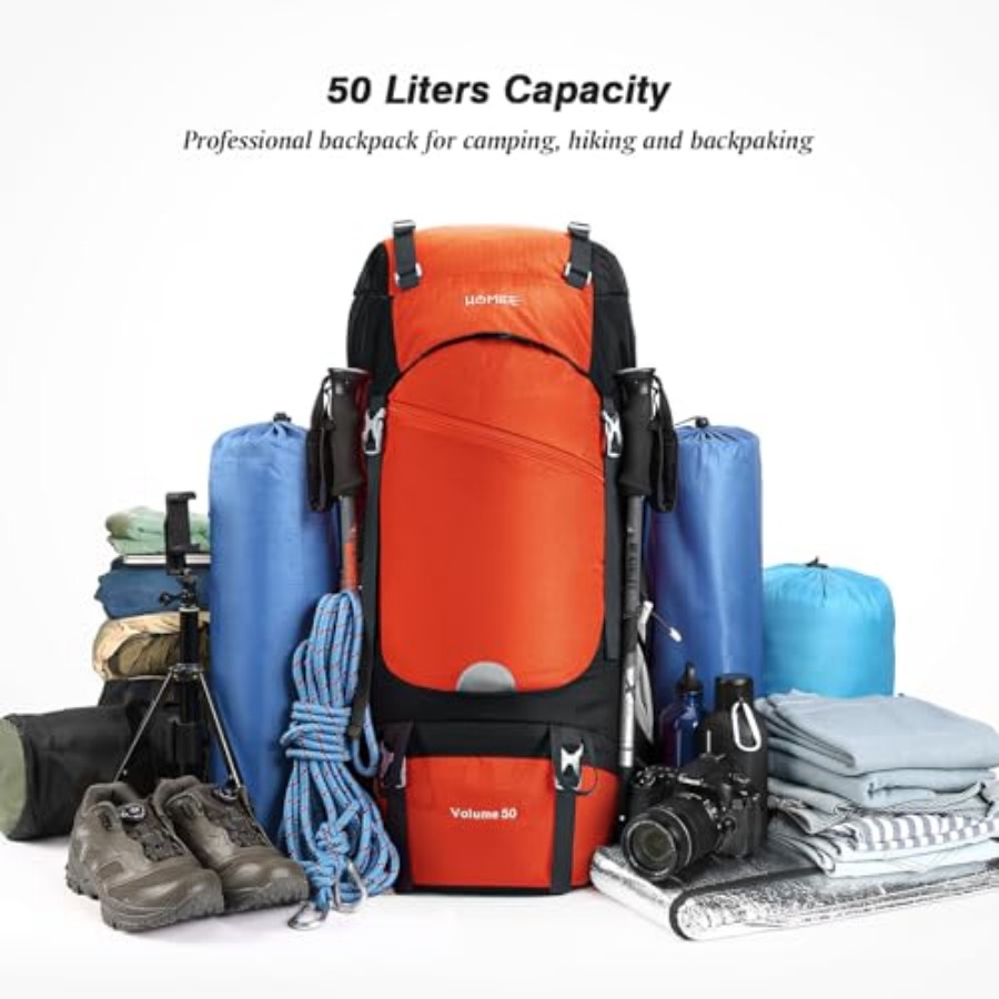 50L Hiking Backpack Travel Bag - Rain Cover Backpack บทวิจารณ์และราคา