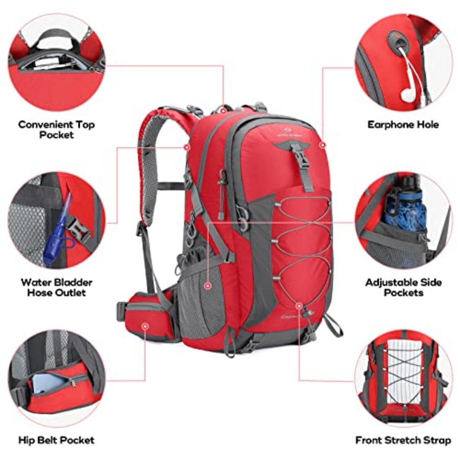 Hiking Backpack, Camping Backp - Rain Cover Backpack บทวิจารณ์และราคา