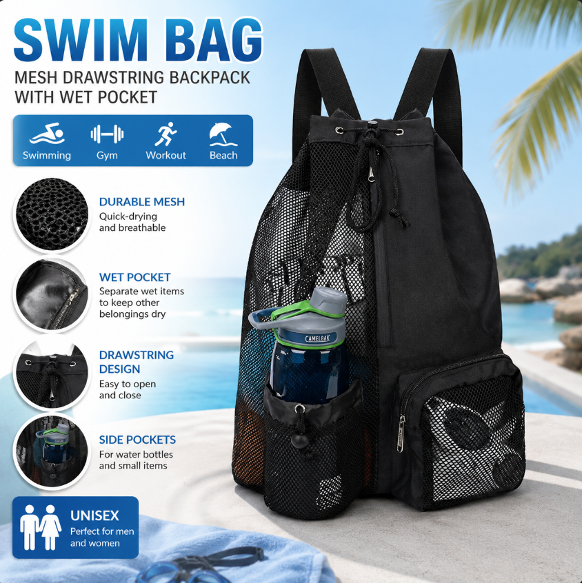 Drawstring Beach Storage Bag M - Drawstring Gym Bag บทวิจารณ์และราคา