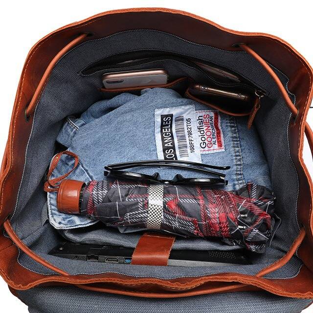 XZAN Men S Bags Fashion Europe - Leather Backpack Vintage บทวิจารณ์และราคา