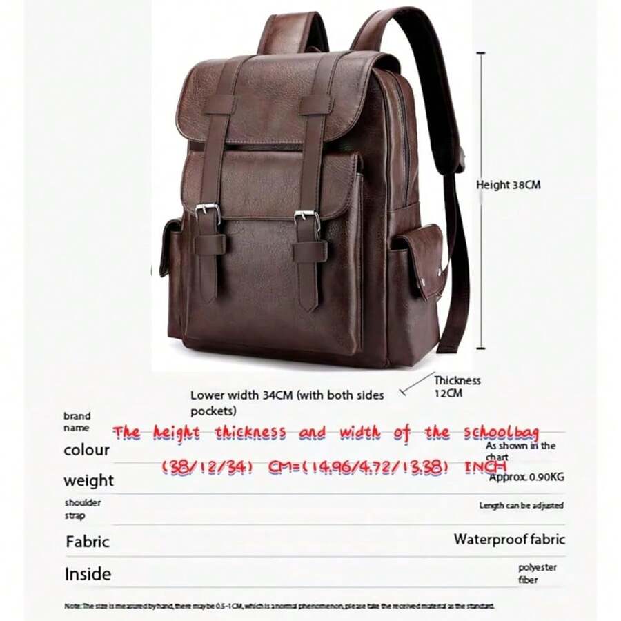 PU Leather Backpack For Men An - Leather Backpack Vintage บทวิจารณ์และราคา