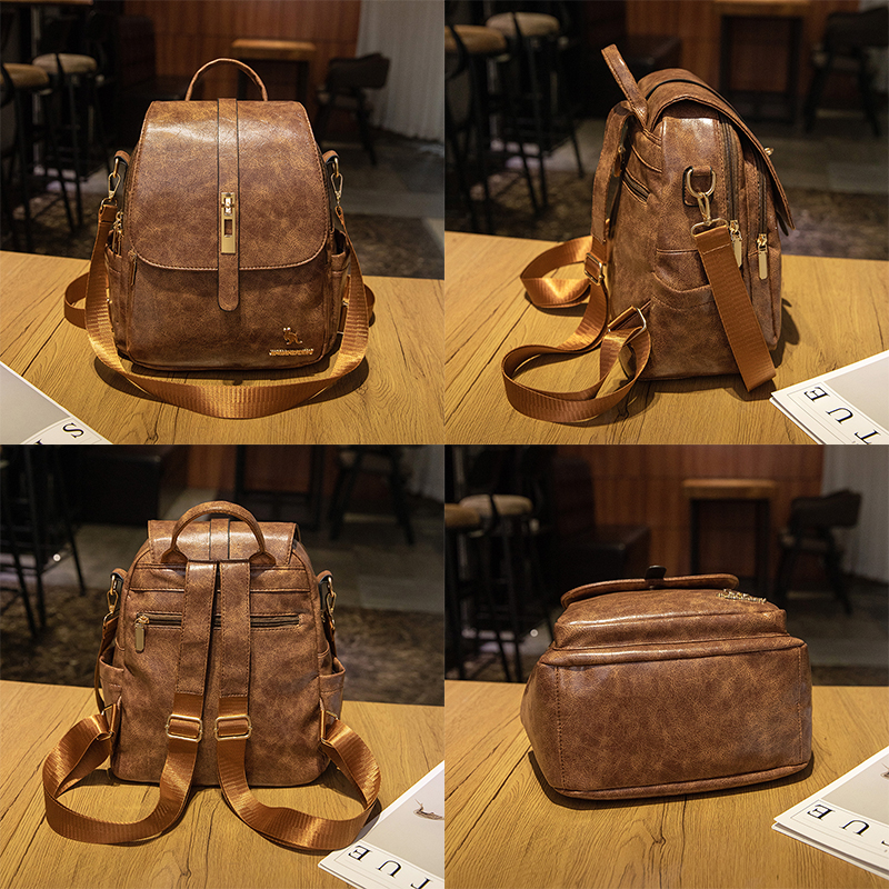 College Women Backpacks Design - Leather Backpack Vintage บทวิจารณ์และราคา