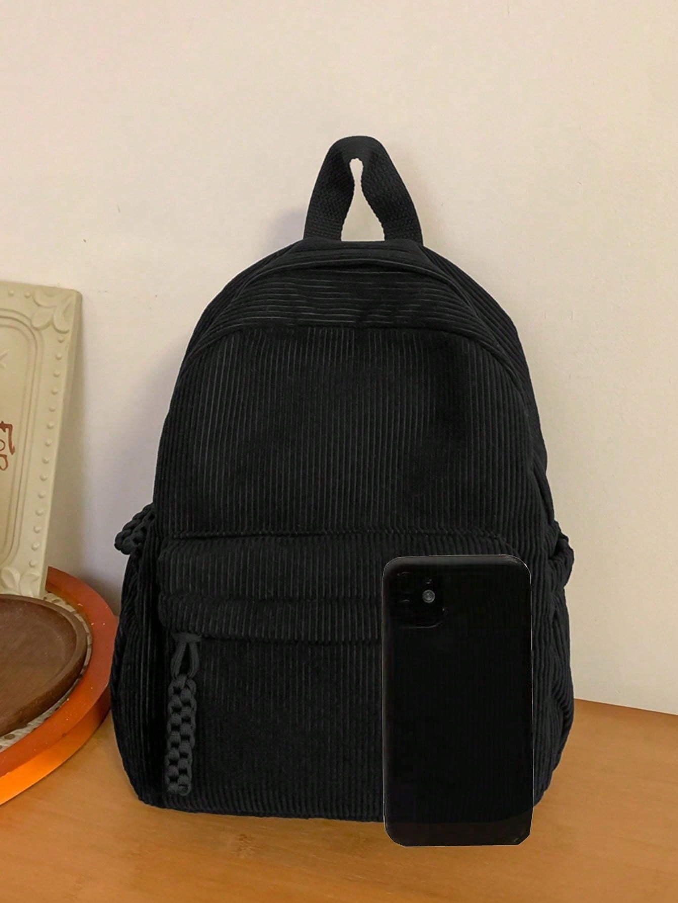 Solid Color Corduroy Fabric Fa - Fashion Backpack Women บทวิจารณ์และราคา