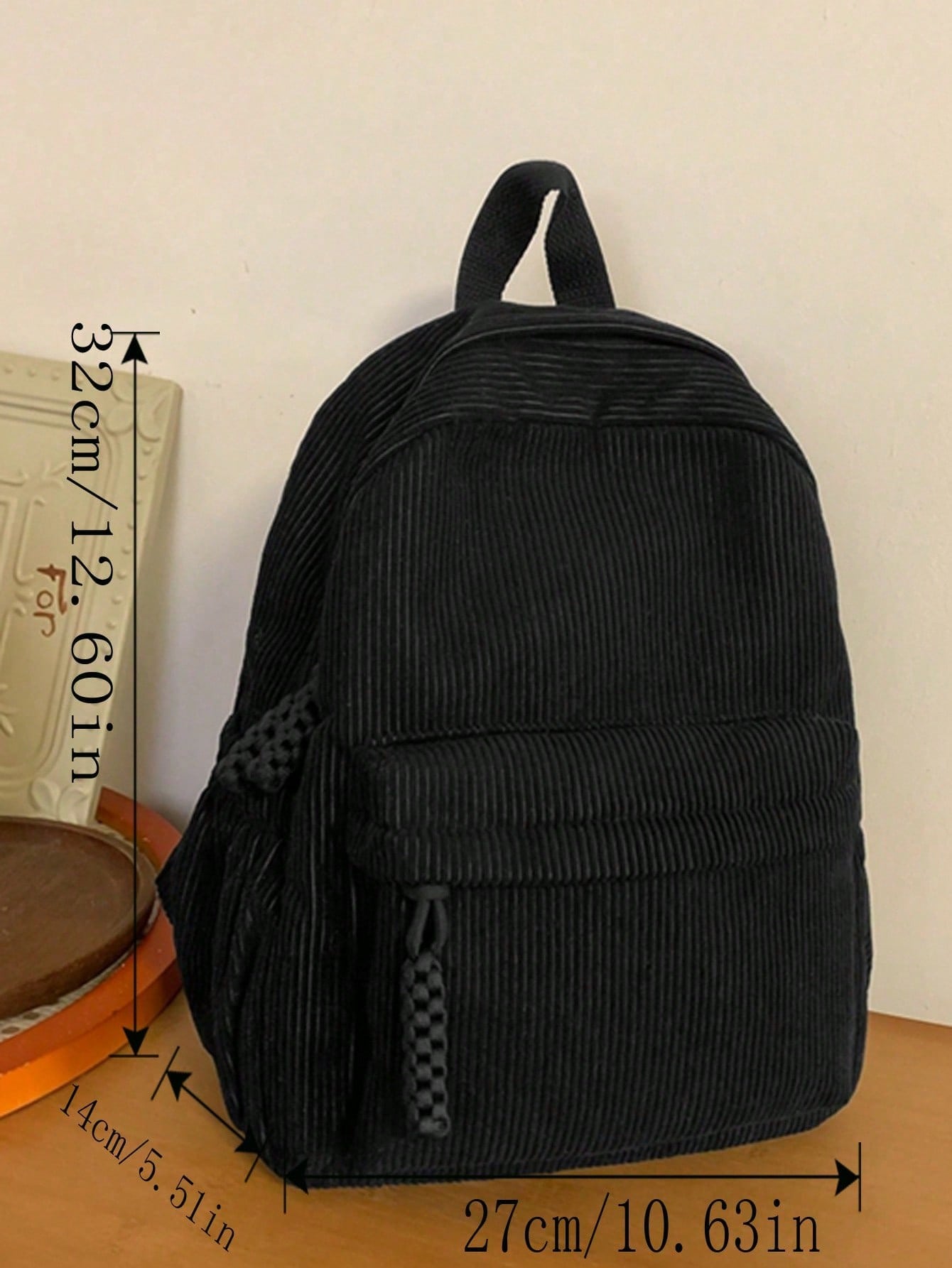 Solid Color Corduroy Fabric Fa - Fashion Backpack Women บทวิจารณ์และราคา