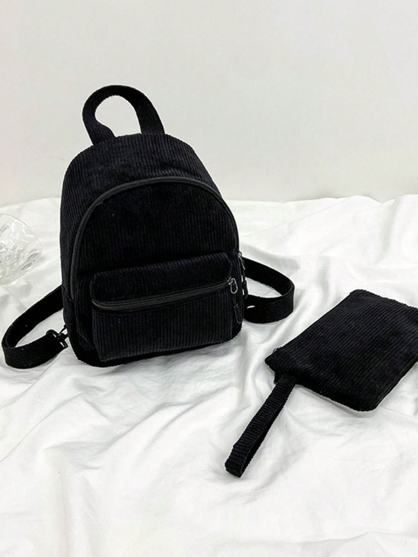 Solid Color Corduroy Fabric Fa - Fashion Backpack Women บทวิจารณ์และราคา