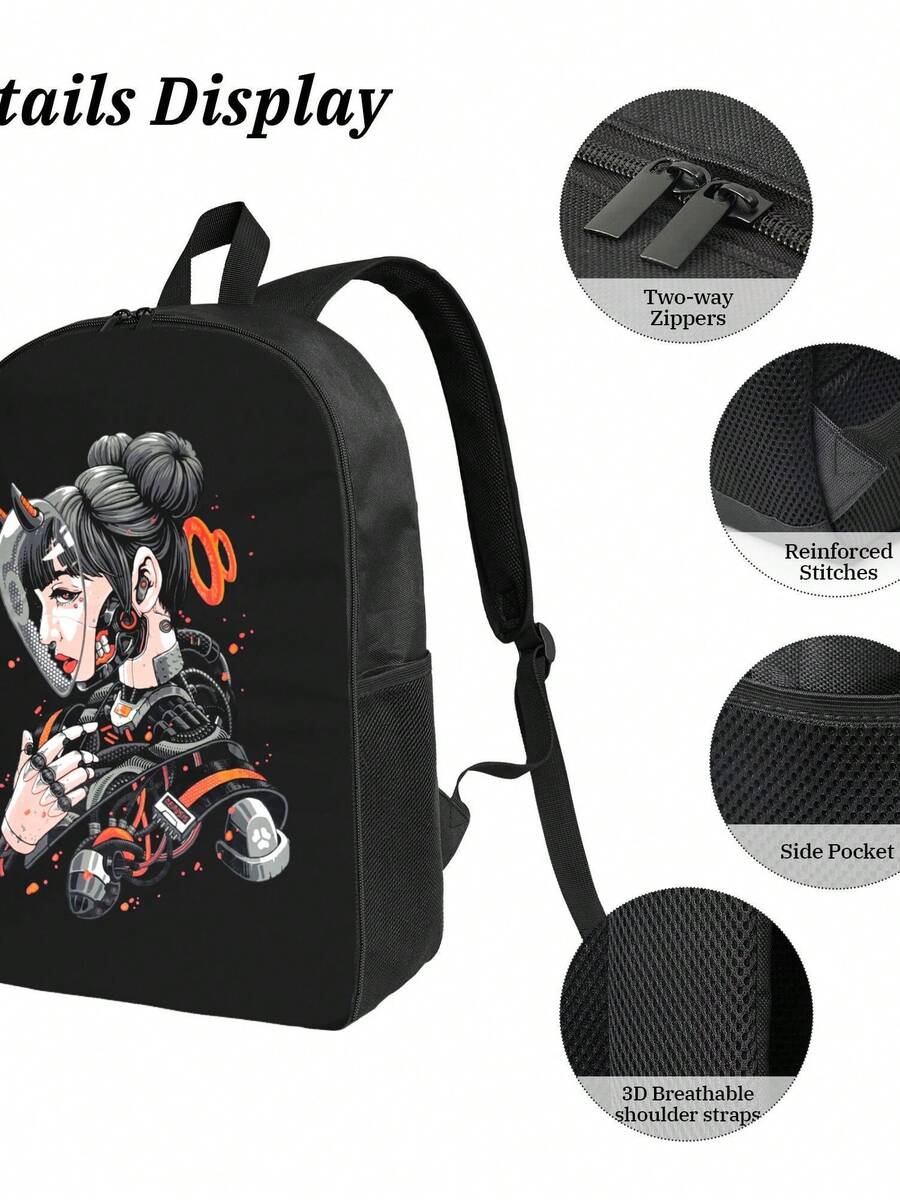 Cyberpunk Cyborg Girl Waterpro - Travel Backpack Anti Theft บทวิจารณ์และราคา