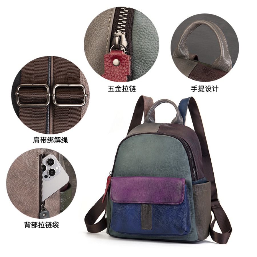 【New Arrival】 Vintage Color Bl - Leather Backpack Vintage บทวิจารณ์และราคา