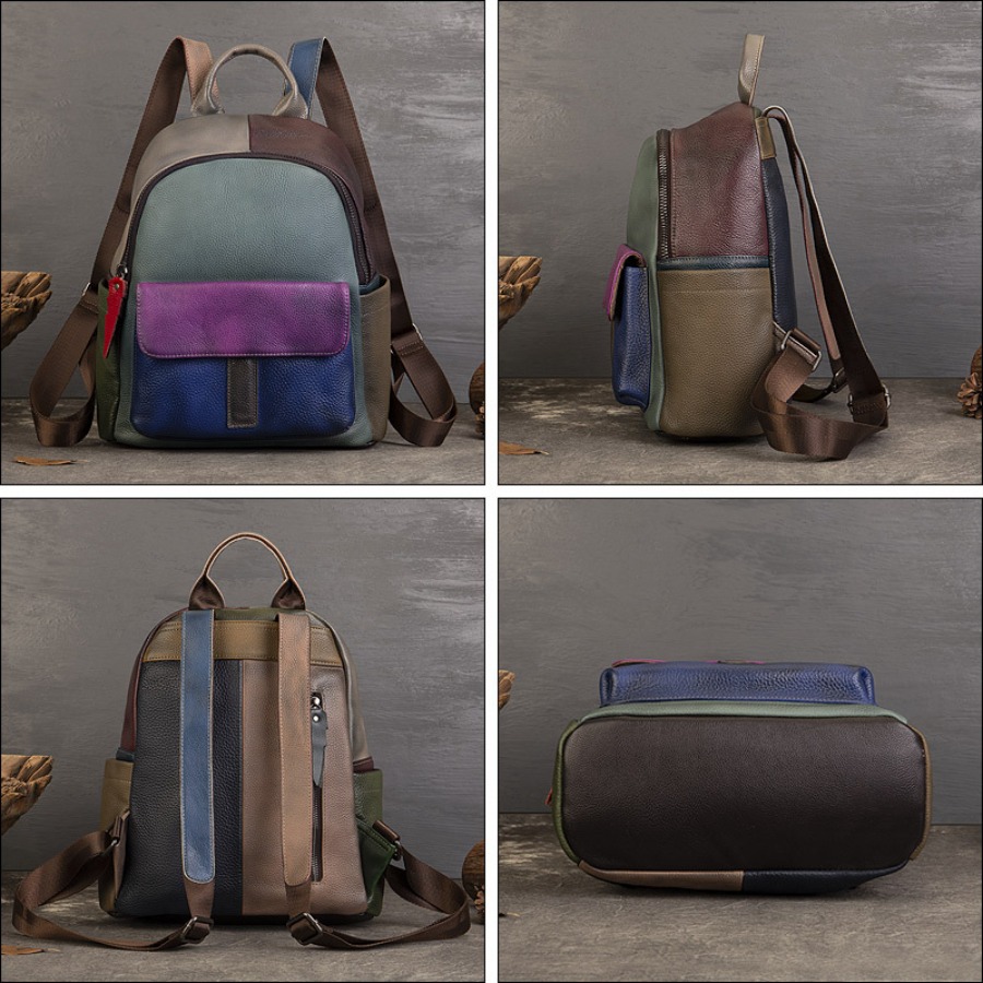 【New Arrival】 Vintage Color Bl - Leather Backpack Vintage บทวิจารณ์และราคา
