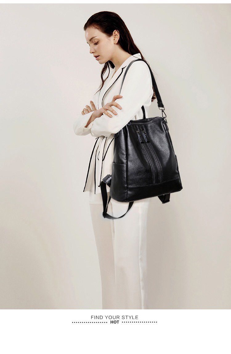 Women Soft Leather Backpack Sc - Canvas Backpack Casual บทวิจารณ์และราคา