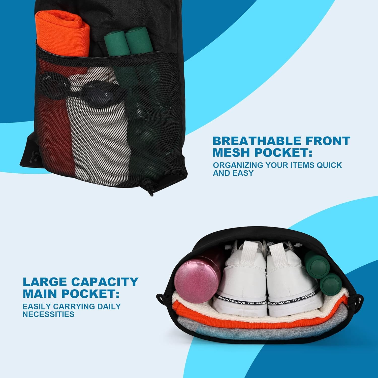 TILYMOL Drawstring Backpack Gy - Drawstring Gym Bag บทวิจารณ์และราคา