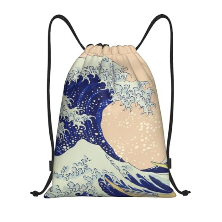 Japanese Kanagawa Ocean Great  - Drawstring Gym Bag บทวิจารณ์และราคา