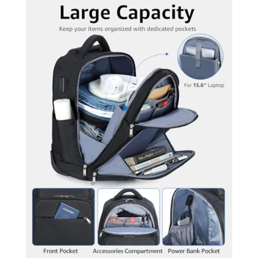 Rolling Backpack 30L Travel La - Laptop Backpack 15.6 บทวิจารณ์และราคา