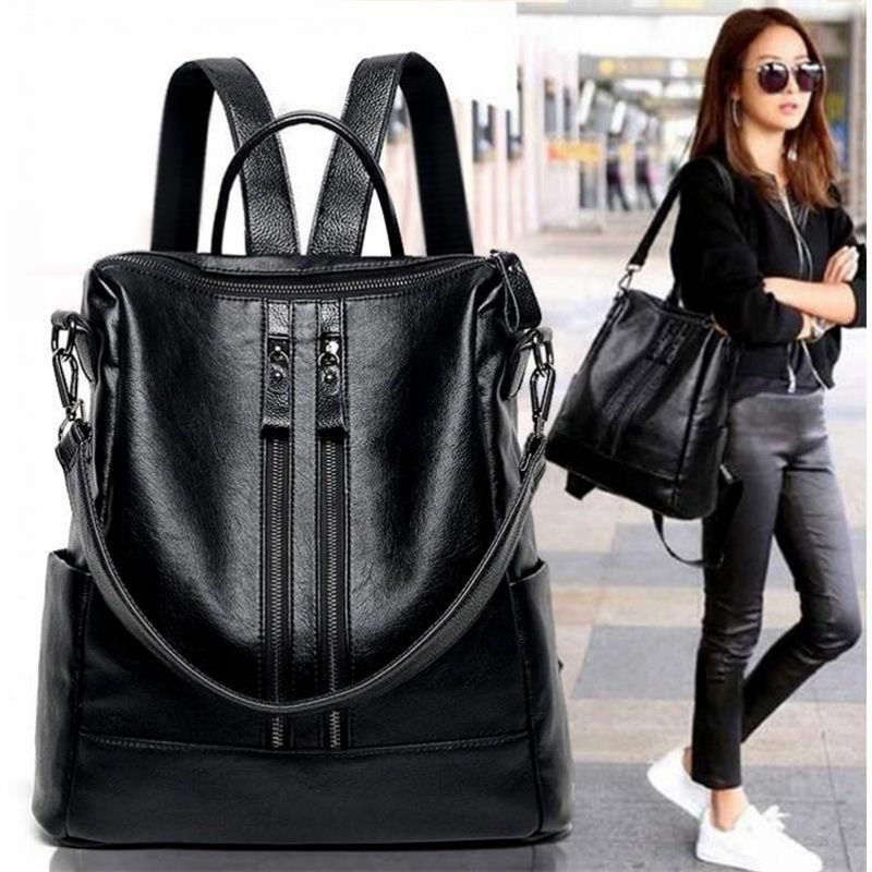 Women Soft Leather Backpack Sc - Canvas Backpack Casual บทวิจารณ์และราคา