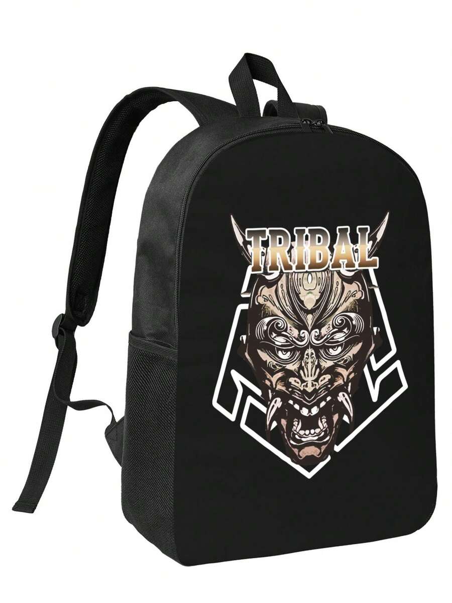 Tribal Demon Print Waterproof  - Travel Backpack Anti Theft บทวิจารณ์และราคา
