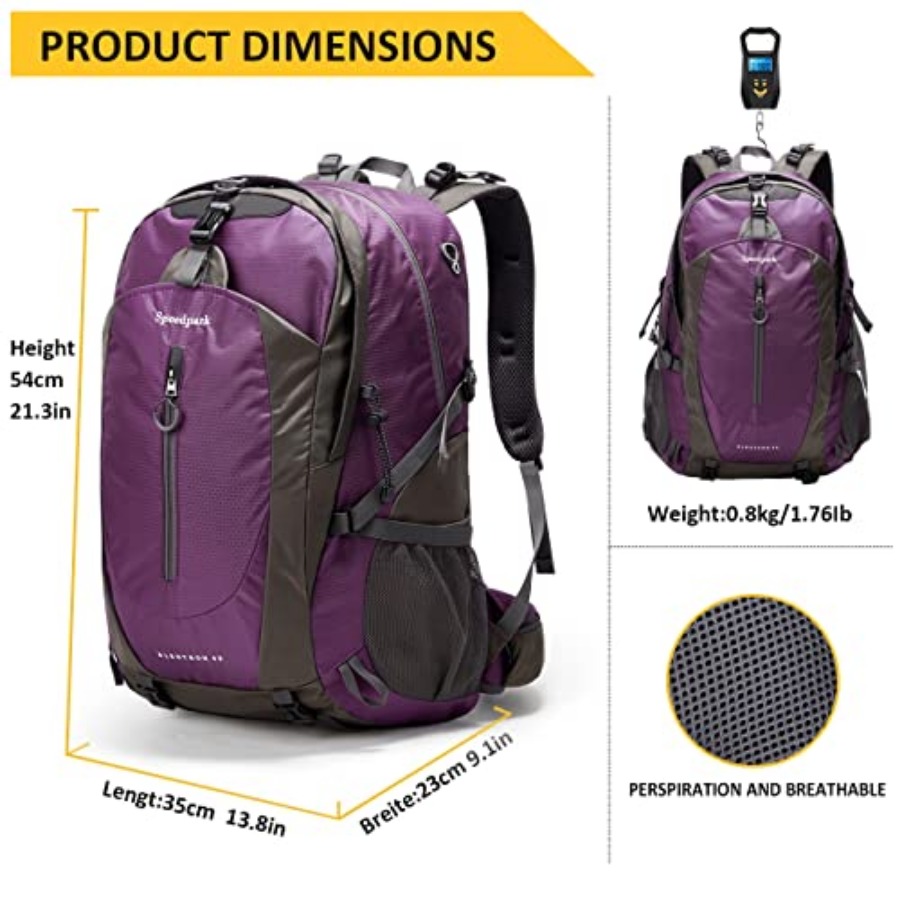 Hiking Backpack 40L Waterproof - Rain Cover Backpack บทวิจารณ์และราคา