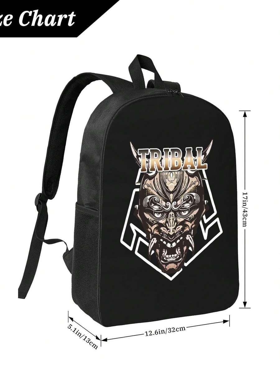 Tribal Demon Print Waterproof  - Travel Backpack Anti Theft บทวิจารณ์และราคา