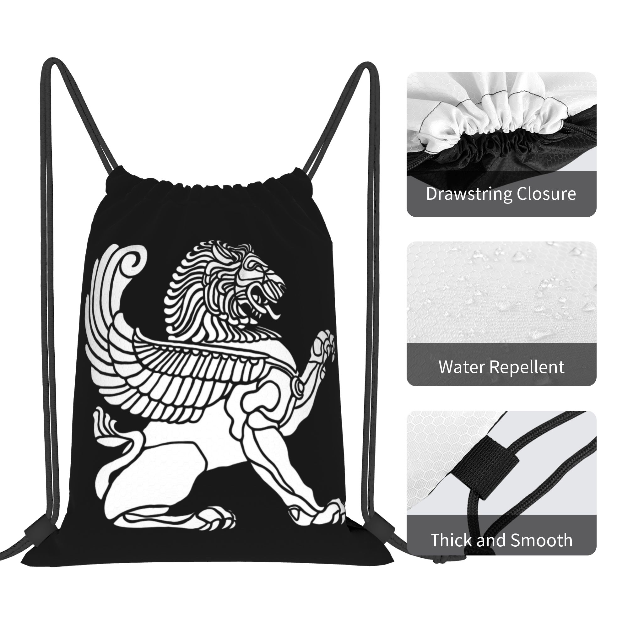Persian Lion Iranian Iran Pers - Drawstring Gym Bag บทวิจารณ์และราคา