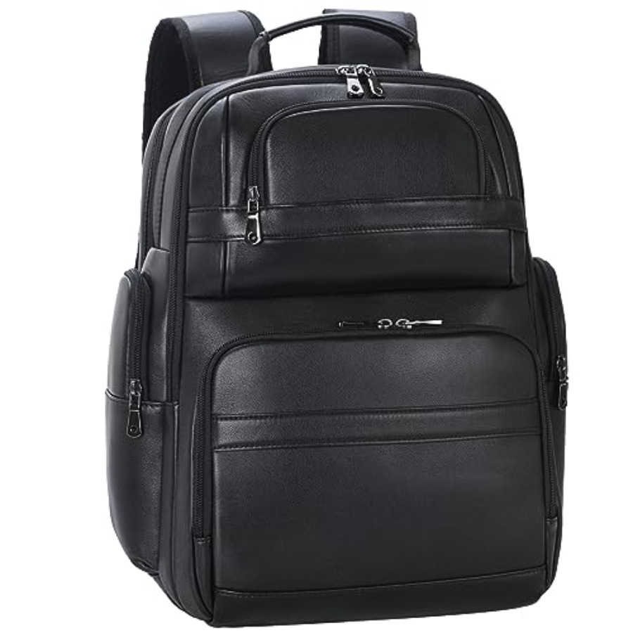Men's Vintage Leather Backpack - Laptop Backpack 15.6 บทวิจารณ์และราคา