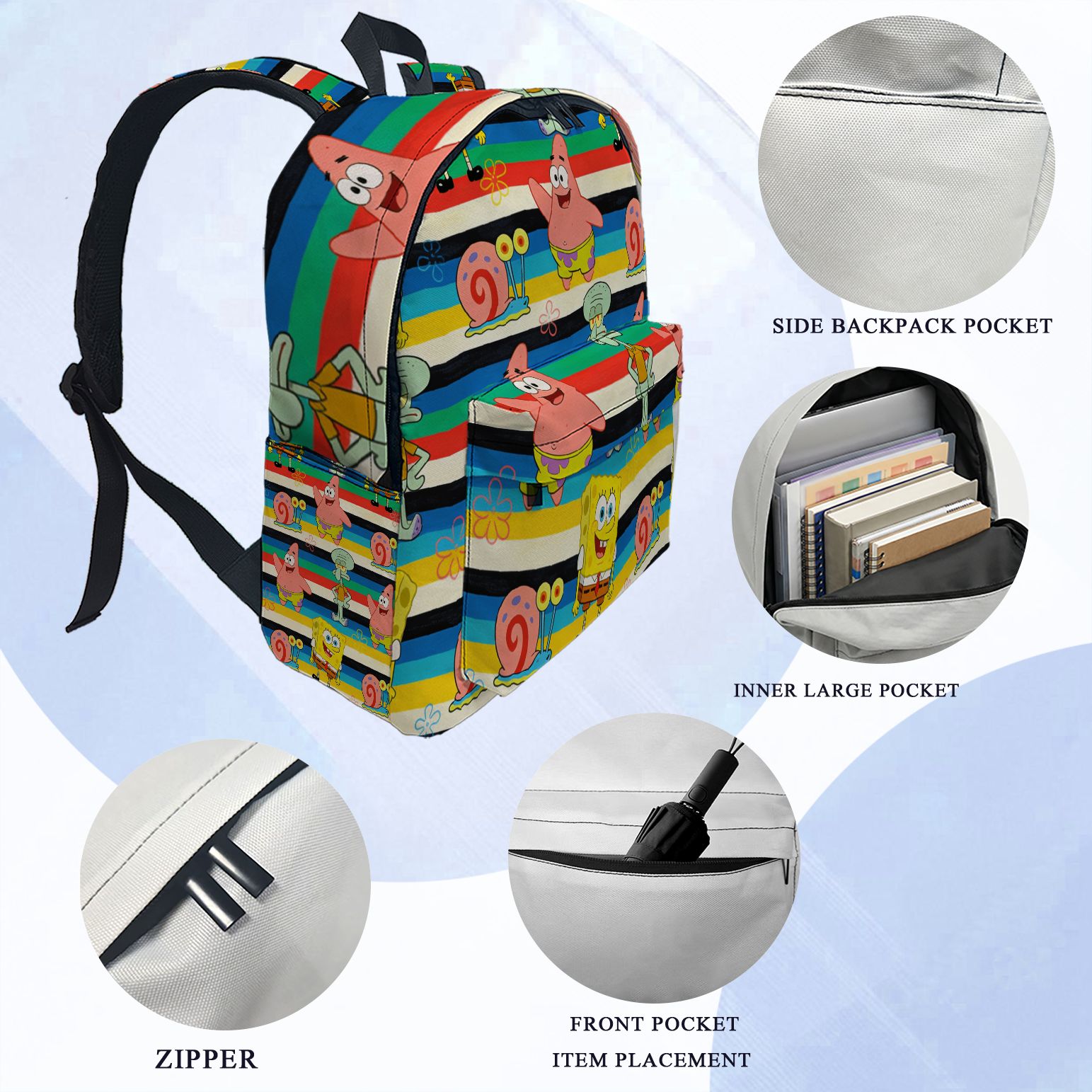 SpongeBob SquarePants Striped  - School Backpack Teen บทวิจารณ์และราคา