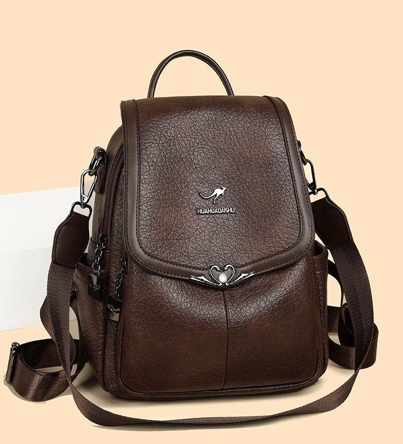 2026 new Ladies Bookbag Rucksa - Leather Backpack Vintage บทวิจารณ์และราคา