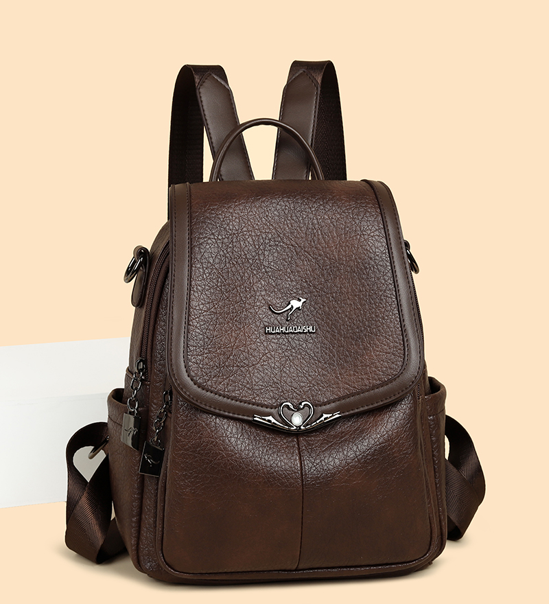 2026 new Ladies Bookbag Rucksa - Leather Backpack Vintage บทวิจารณ์และราคา