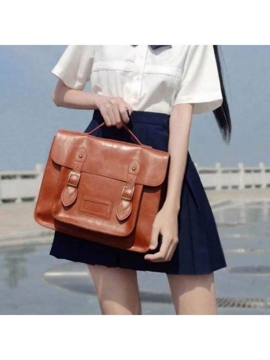 Retro British Style Satchel Ba - Leather Backpack Vintage บทวิจารณ์และราคา