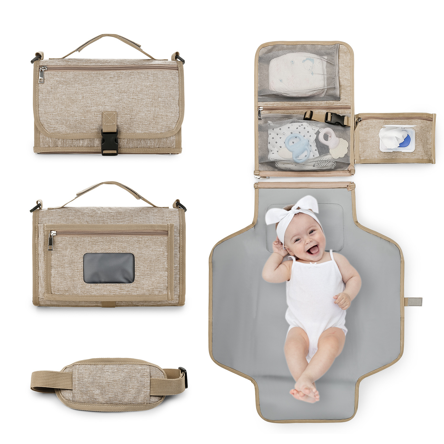3 in 1 Diaper Changing Pad Por - Backpack Diaper Bag บทวิจารณ์และราคา