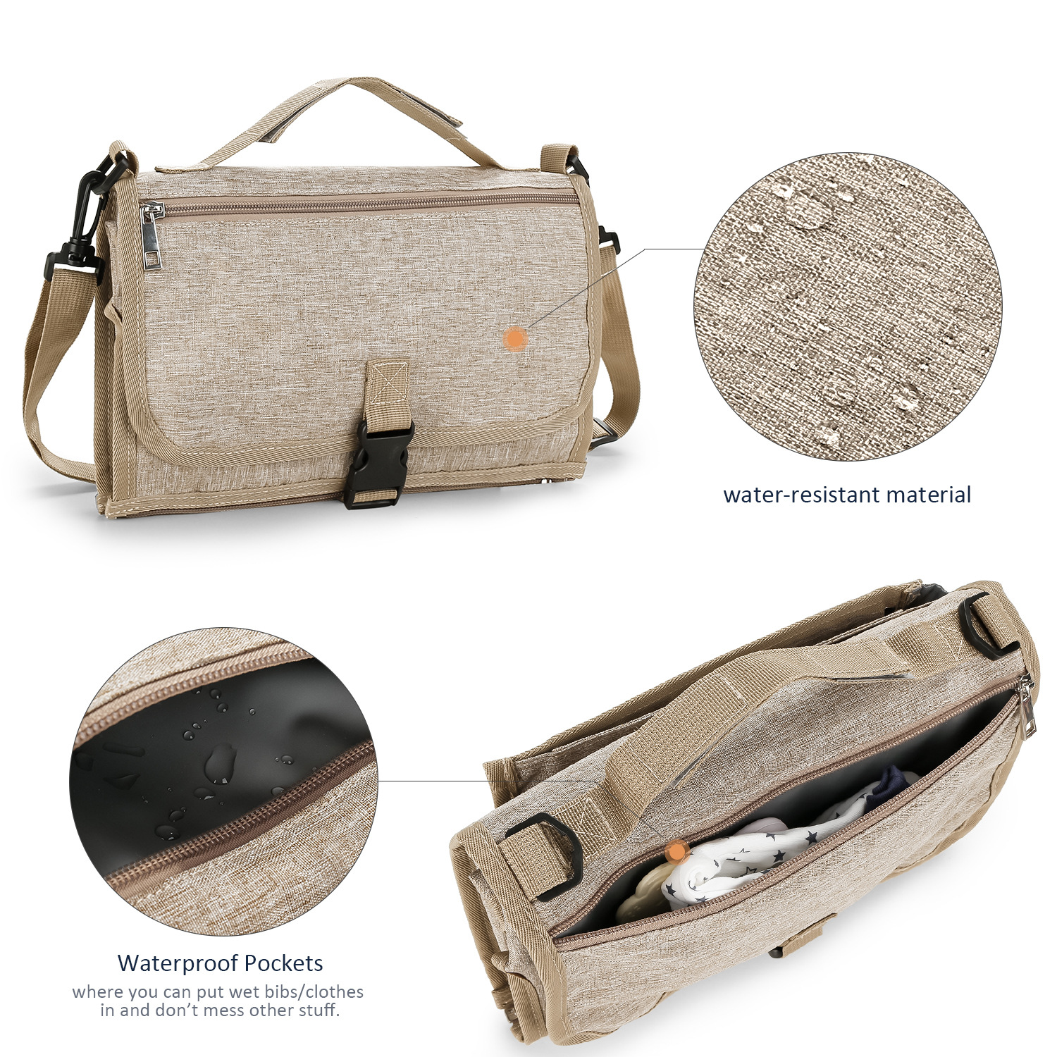 3 in 1 Diaper Changing Pad Por - Backpack Diaper Bag บทวิจารณ์และราคา