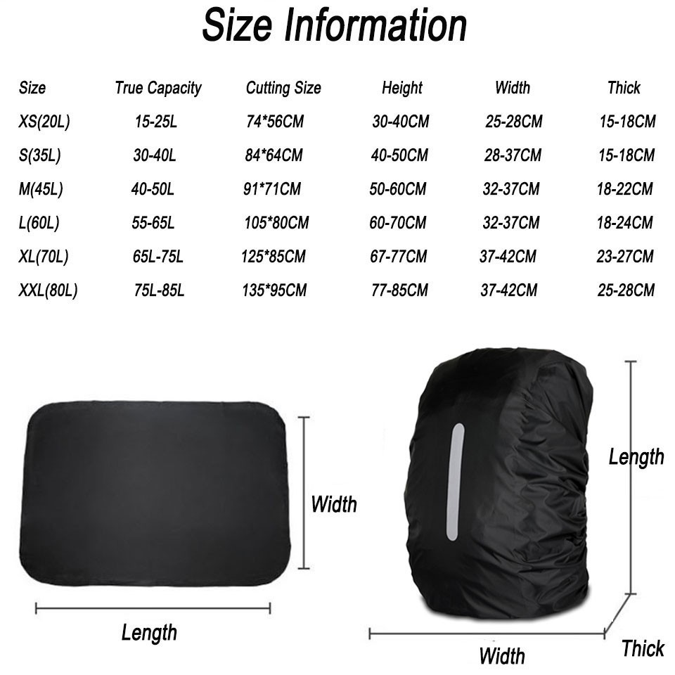KoKossi 1Pcs 25-80L Backpack R - Rain Cover Backpack บทวิจารณ์และราคา