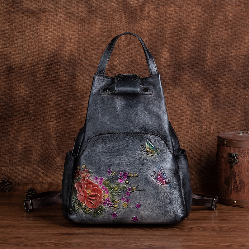 Johnature Genuine Leather Embo - Leather Backpack Vintage บทวิจารณ์และราคา